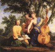Eustache Le Sueur Melpomene, Erato and Polymnia oil painting